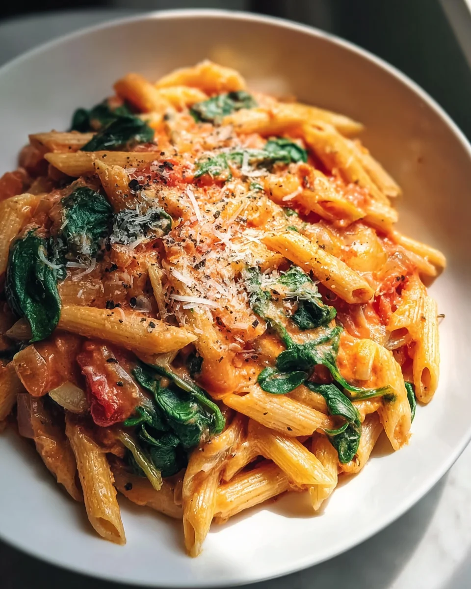 Leckere Tomatensauce mit Spinat für Pasta genießen!