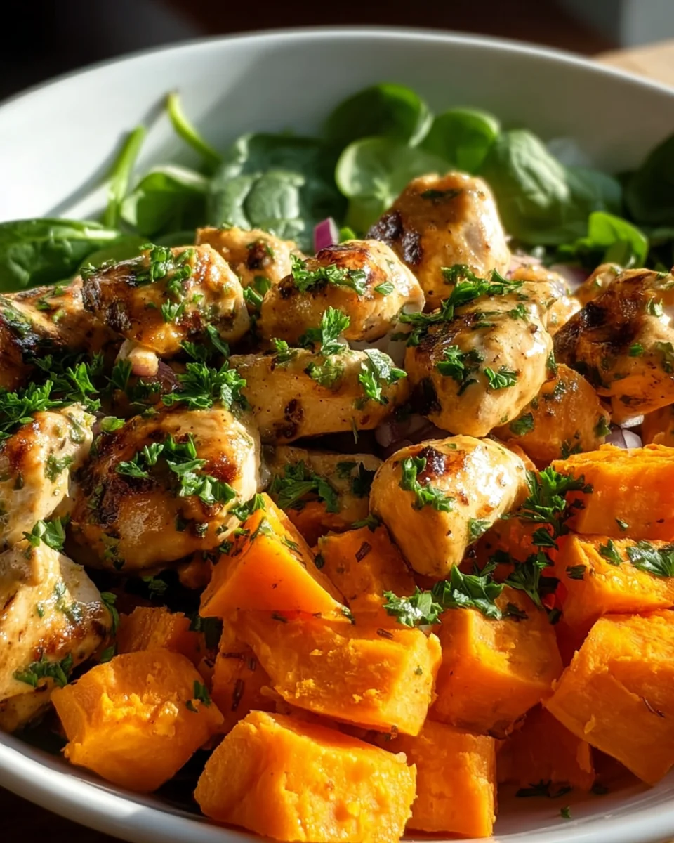 Ahorn-Dijon Hähnchen Bowls mit Süßkartoffel – Einfach köstlich!