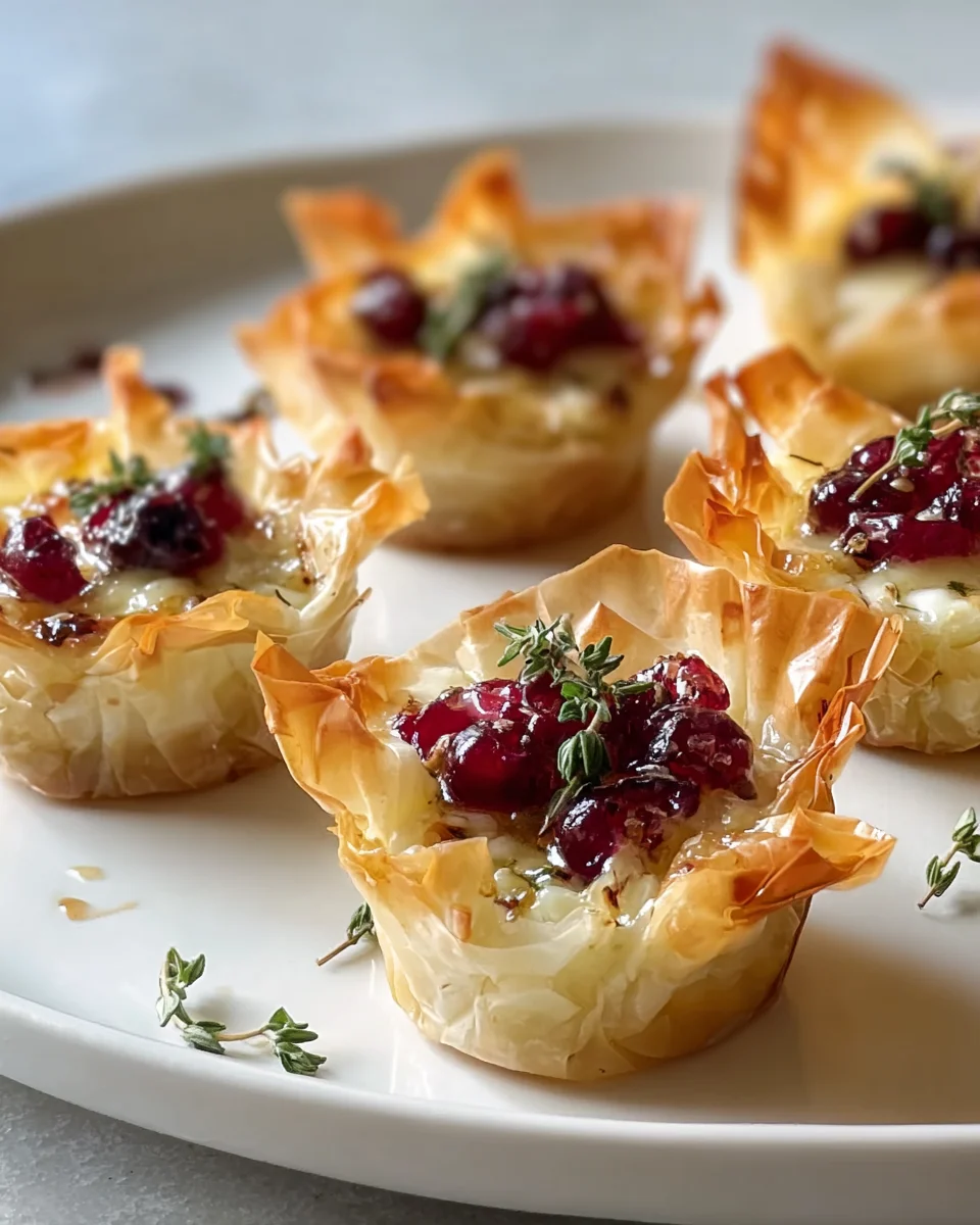 Cranberry Brie Thymian Phyllo Cups – Festliche Köstlichkeit!
