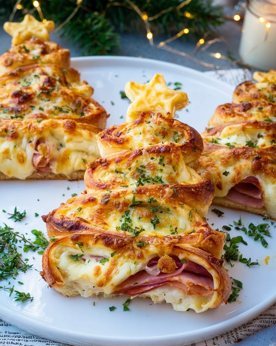 Pizza Weihnachtsbaum mit Käse und Schinken – Festlicher Genuss!