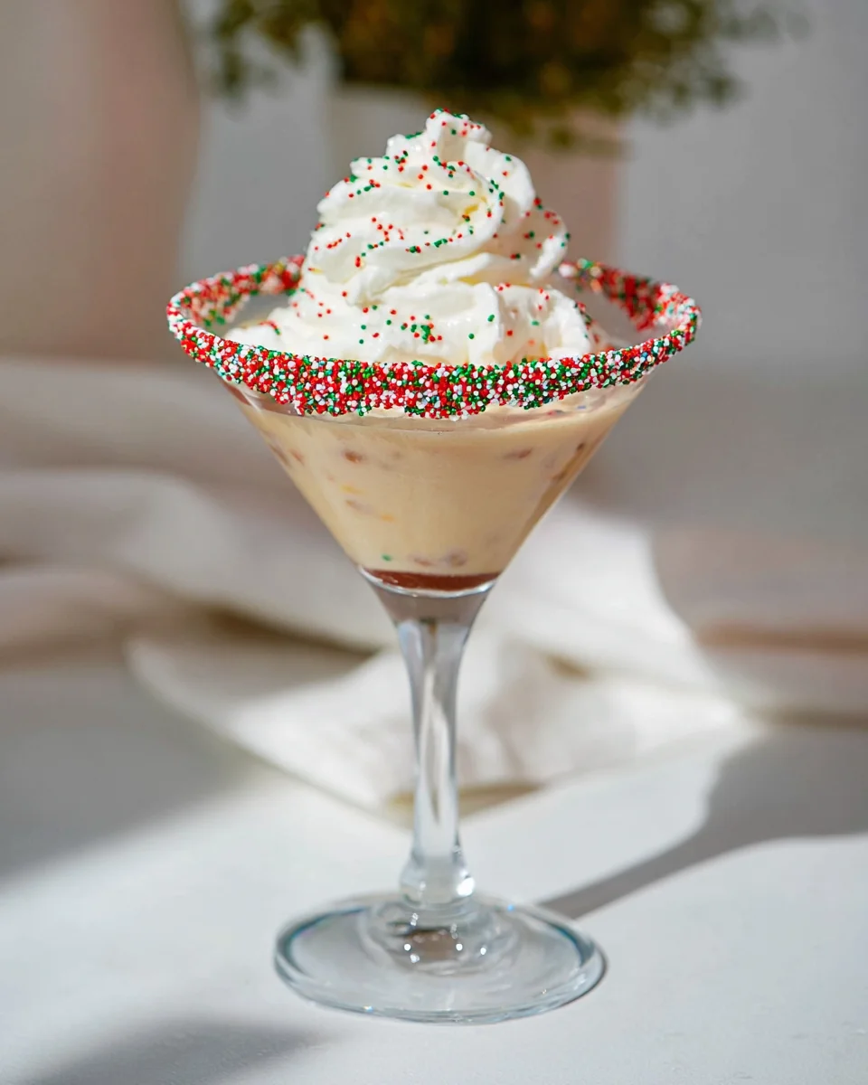 Funkelnder Tinseltini Mocktail: Dein festlicher Drink für alle.