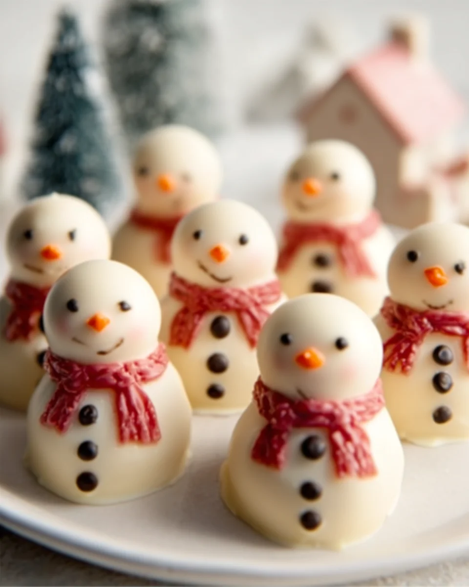 No Bake Snowman Truffles