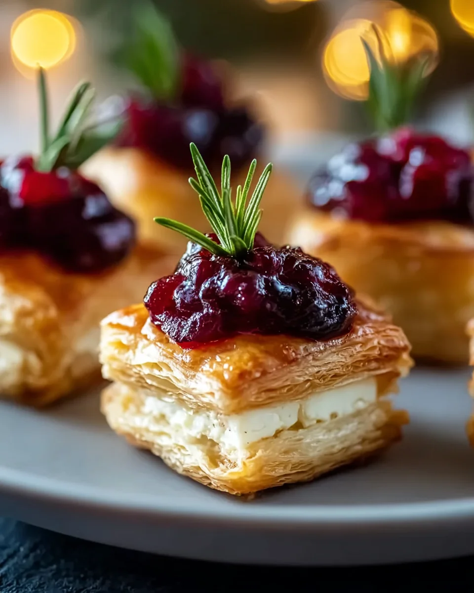 Einfache und elegante Cranberry Brie Bites für die Feiertage