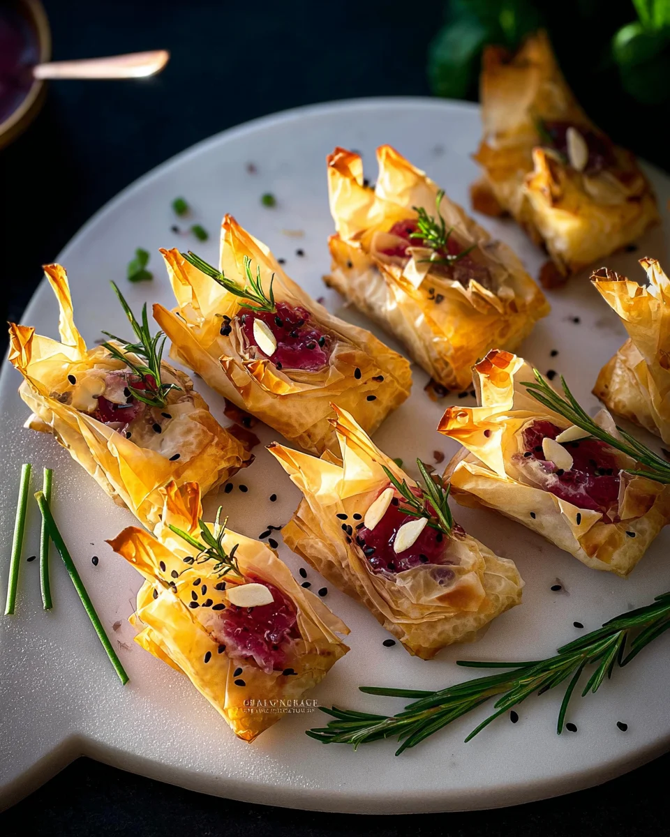 Cranberry und Brie Filo Cracker: Einfaches Video-Rezept!