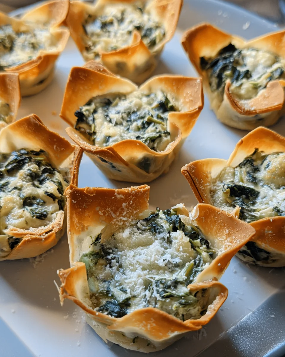 Spinach And Artichoke Wonton Cups
