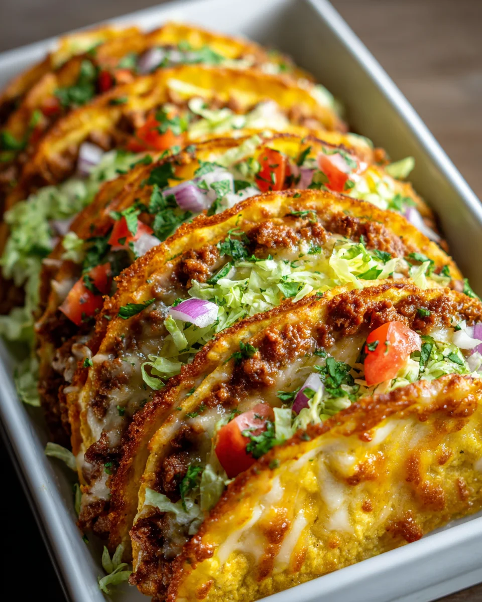 Knusprige Ofen-Tacos: Käse satt & reichlich gefüllt!