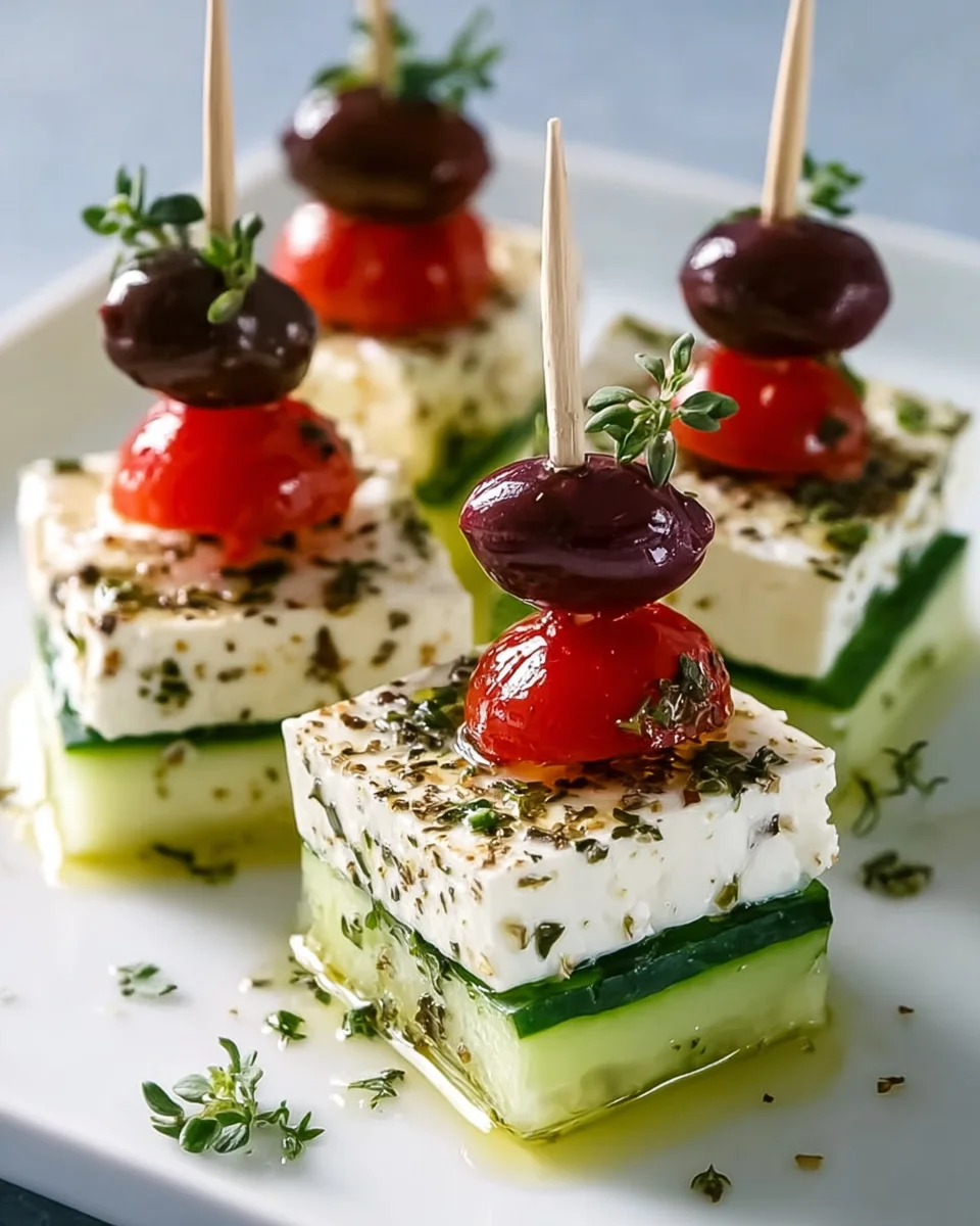 Feta Spieße mit Gurke