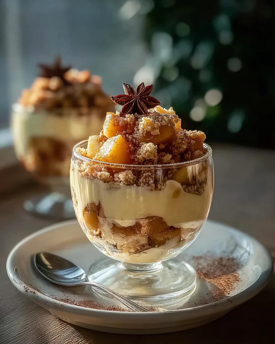 Bratapfel Crumble Zimtcreme im Glas – Cremig & köstlich!