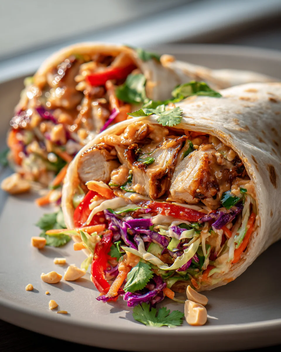 Thai Chicken Wrap mit knackigem Krautsalat – Schnell & Lecker!