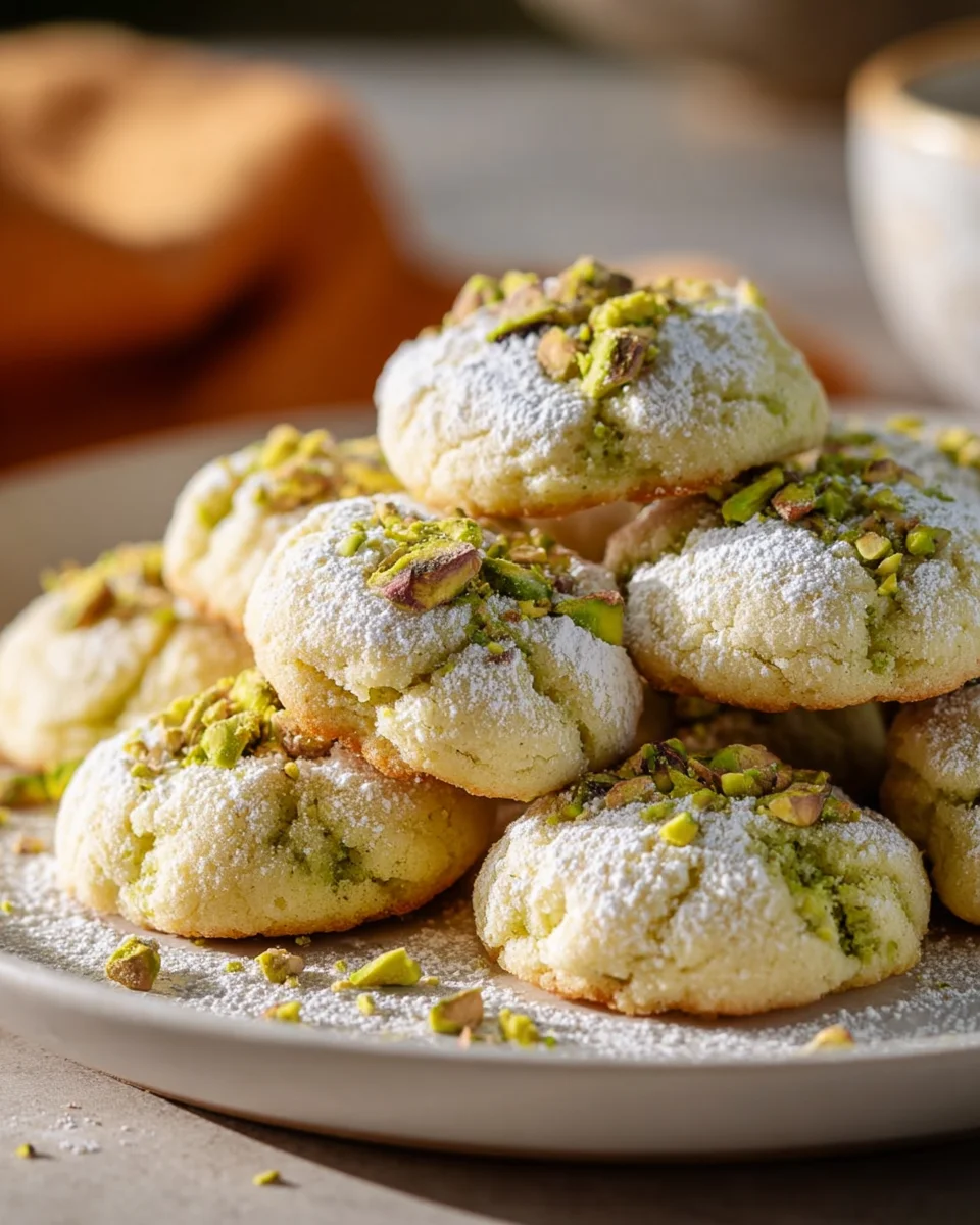 Zarte Pistazienmürbchen mit Puderzucker – Ein Genuss!