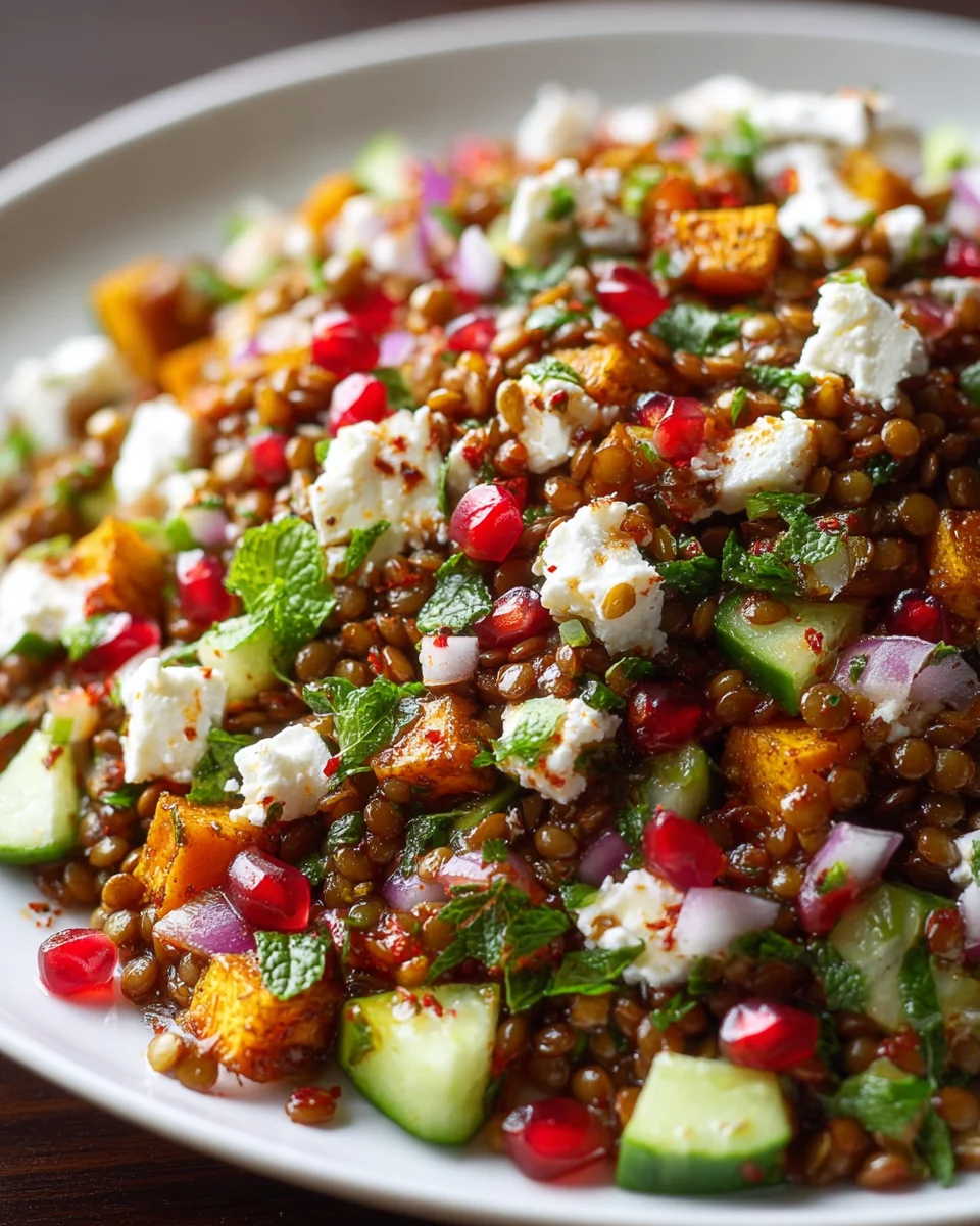 Orientalischer Linsensalat mit Feta – gesund & lecker!