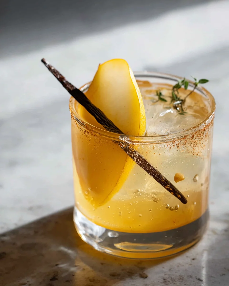Feier den Herbst mit einem spritzigen Vanille-Birnen-Mocktail!