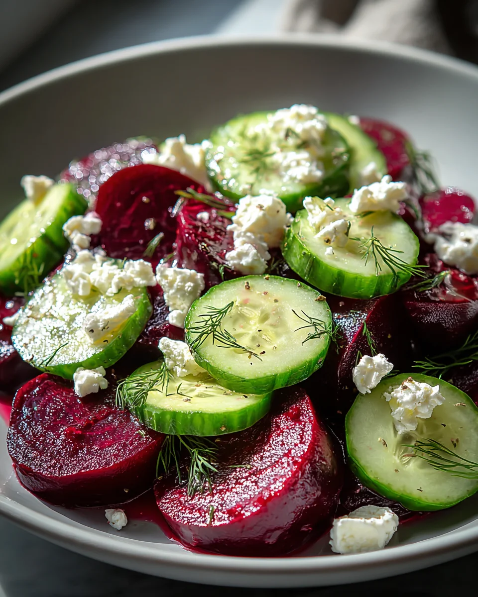Frischer Rote-Bete-Salat mit Feta und Gurken genießen!