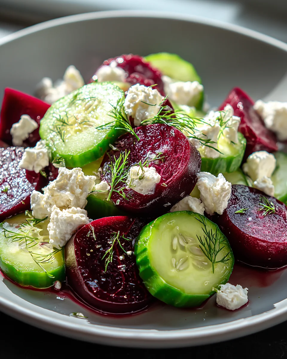Frischer Rote-Bete-Salat mit Feta und Gurken genießen!