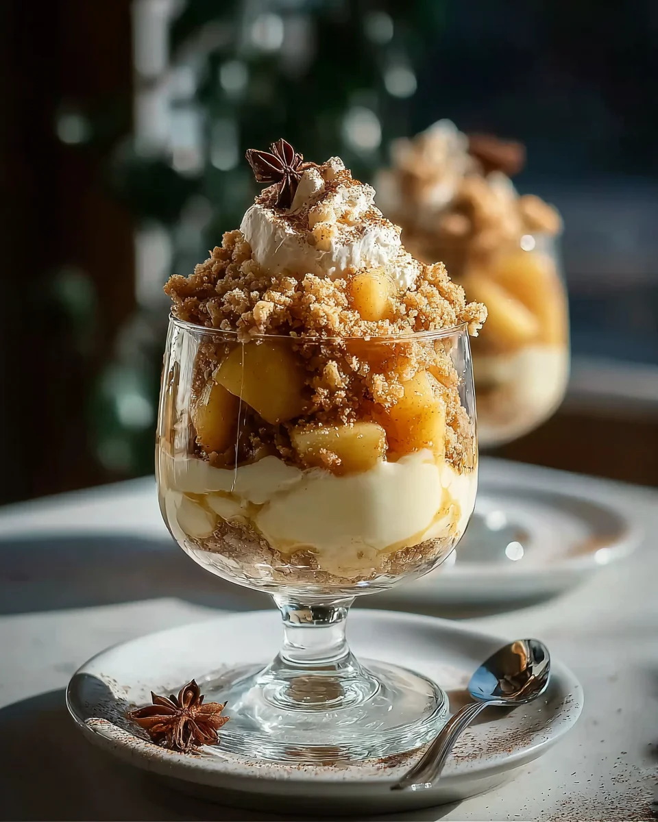Bratapfel Crumble Zimtcreme im Glas – Cremig & köstlich!