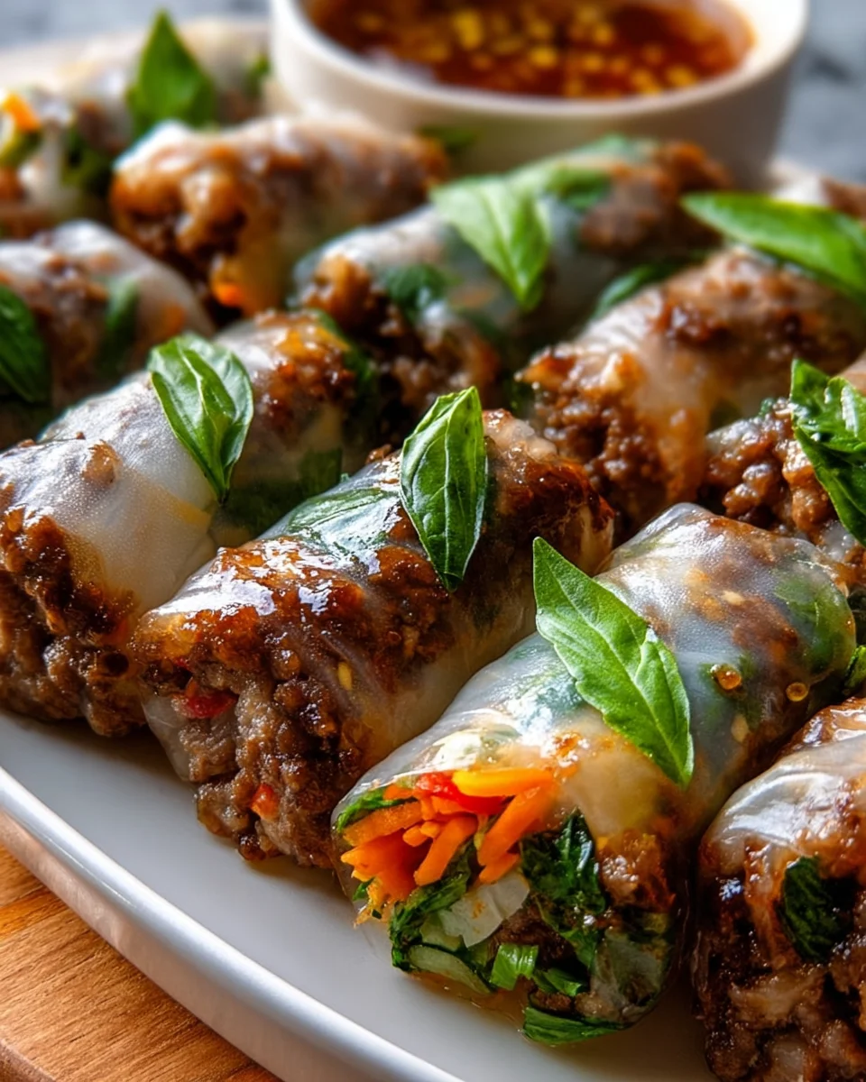Thai Basil Beef Rolls: Frische Thai-Aromen in jedem Biss!