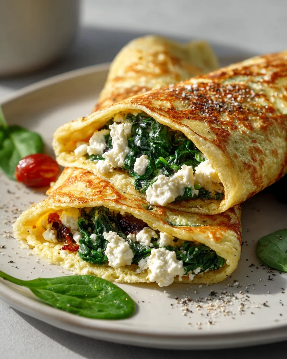 Keto Pfannkuchen Wraps mit Spinat und Feta – Lecker & Gesund!