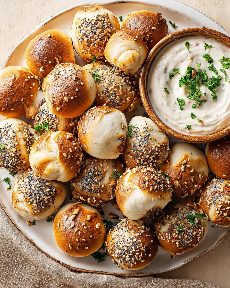 Einfaches Mini Laugenkonfekt Rezept & Zwiebel Dip