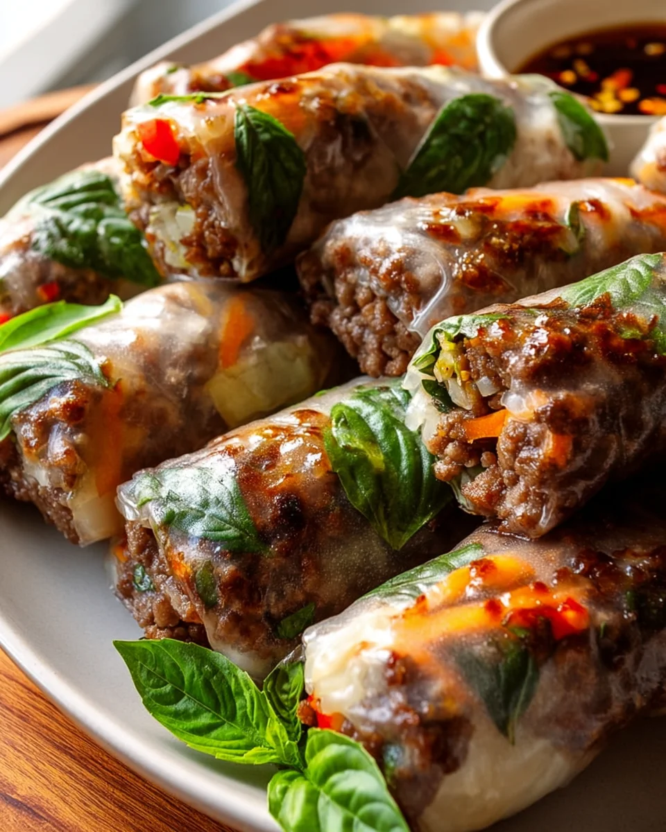 Thai Basil Beef Rolls: Frische Thai-Aromen in jedem Biss!