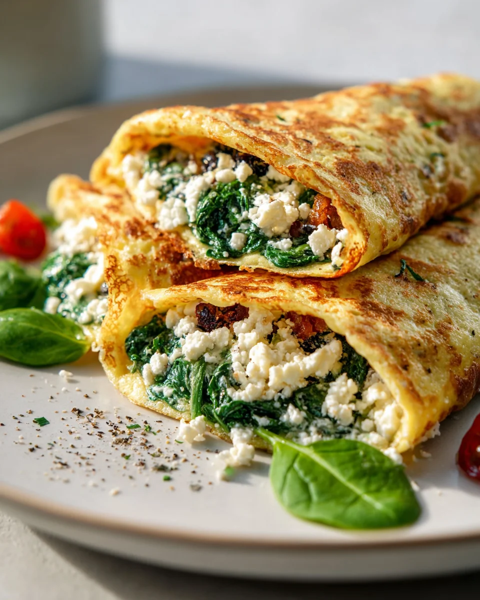 Keto Pfannkuchen Wraps mit Spinat und Feta – Lecker & Gesund!