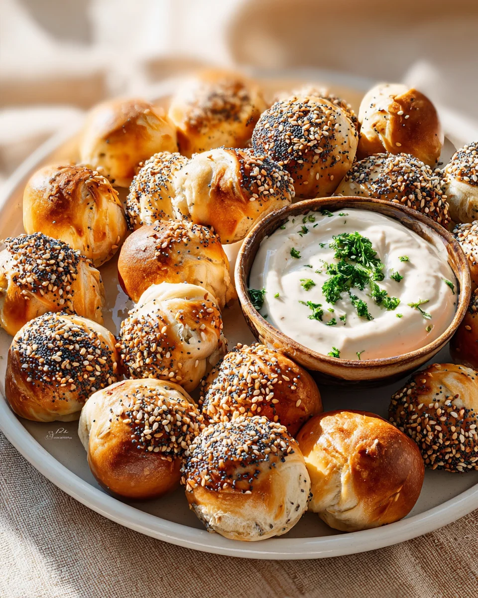 Einfaches Mini Laugenkonfekt Rezept & Zwiebel Dip