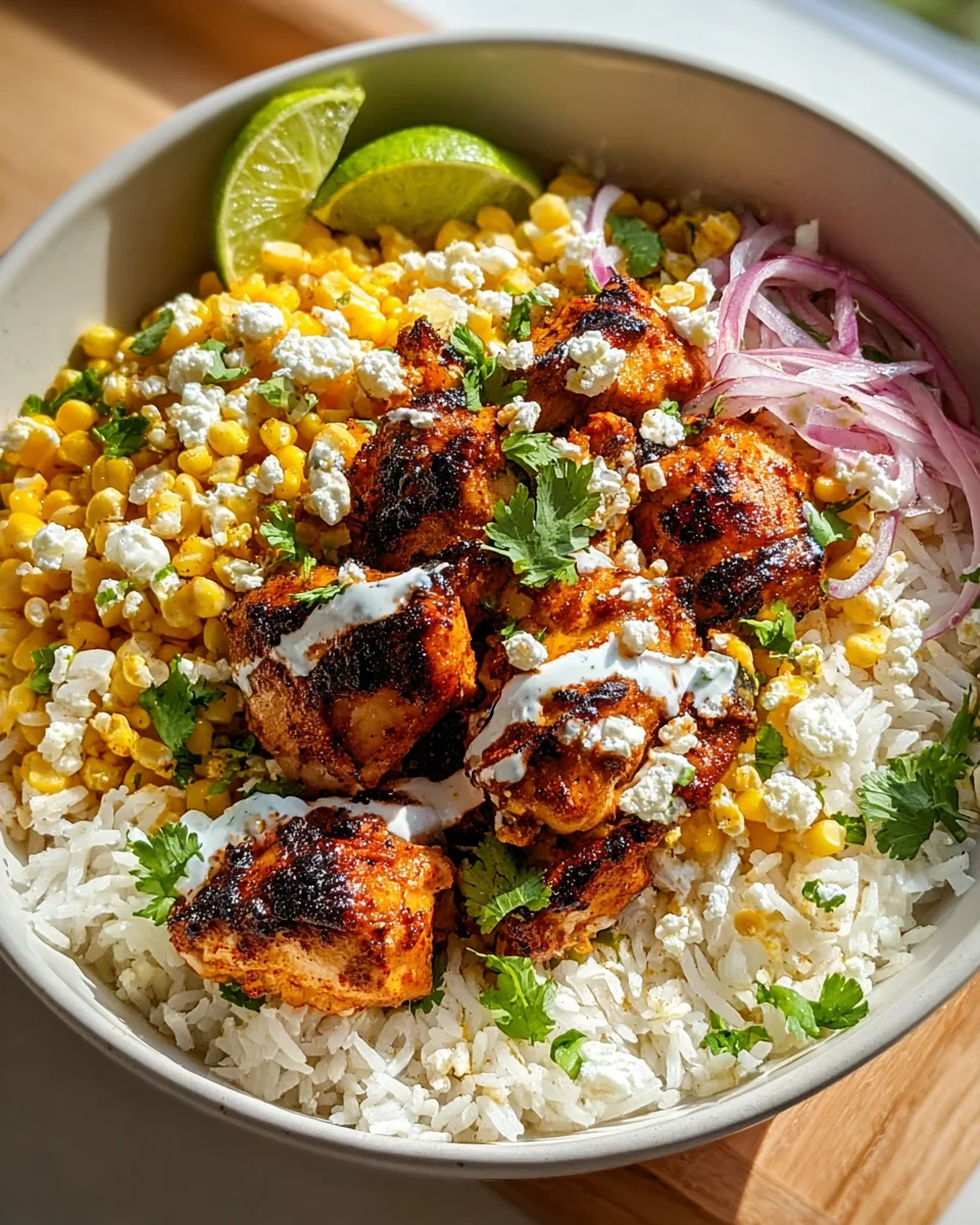 Einfache Street Corn Hähnchen Reis-Bowl – Dein Feierabendhit!