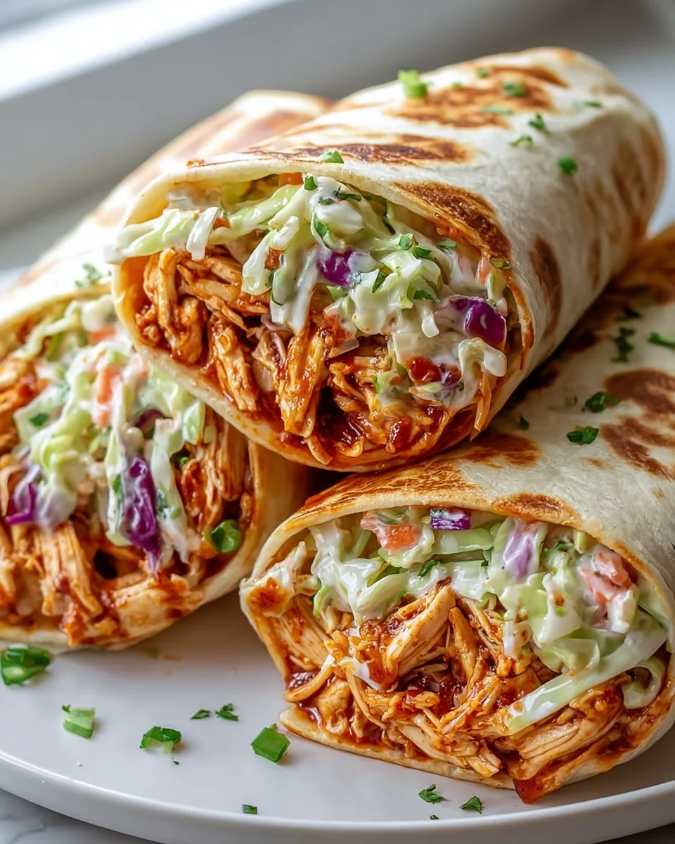 Leckere BBQ Chicken Coleslaw Wraps für jeden Anlass!