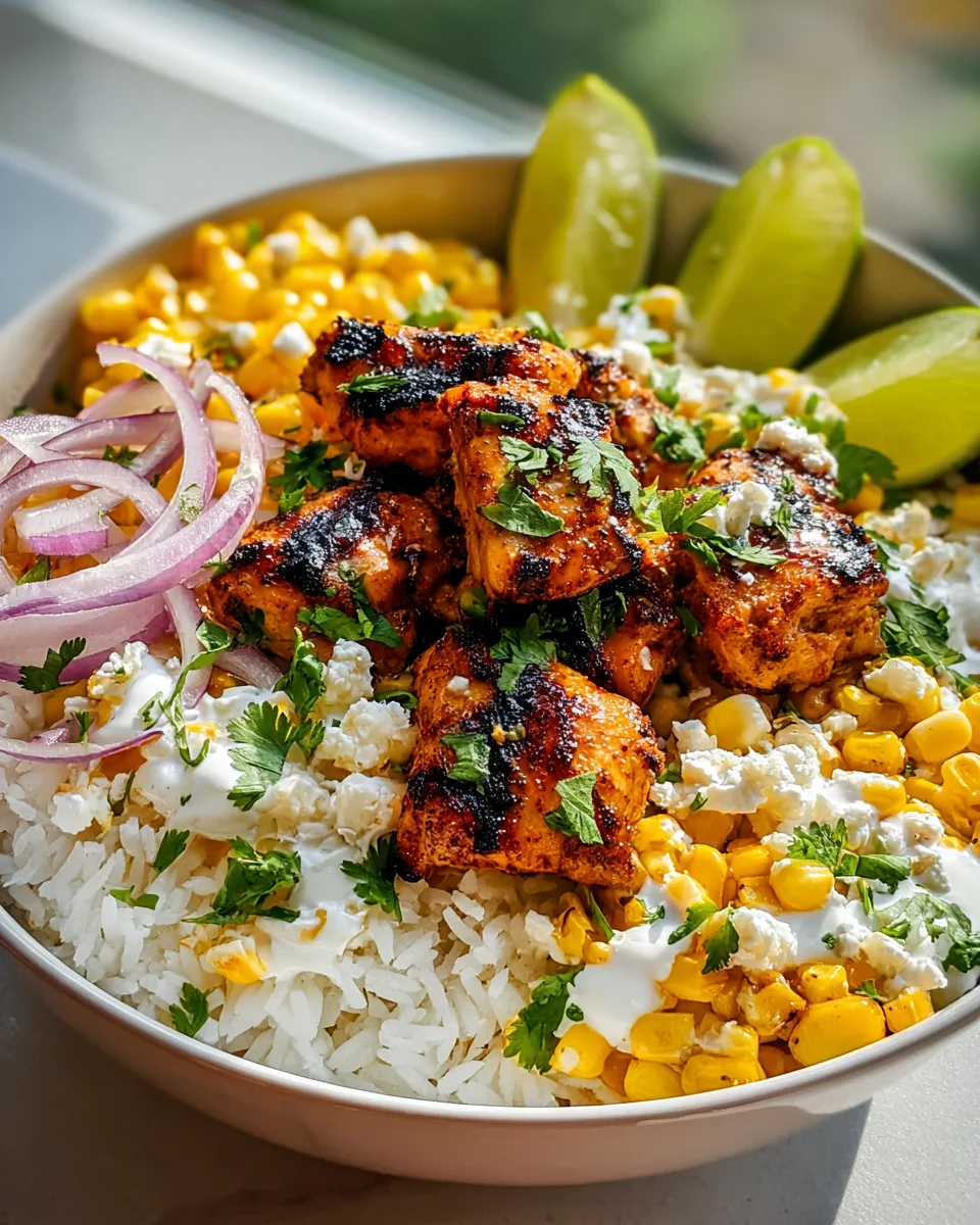 Einfache Street Corn Hähnchen Reis-Bowl – Dein Feierabendhit!