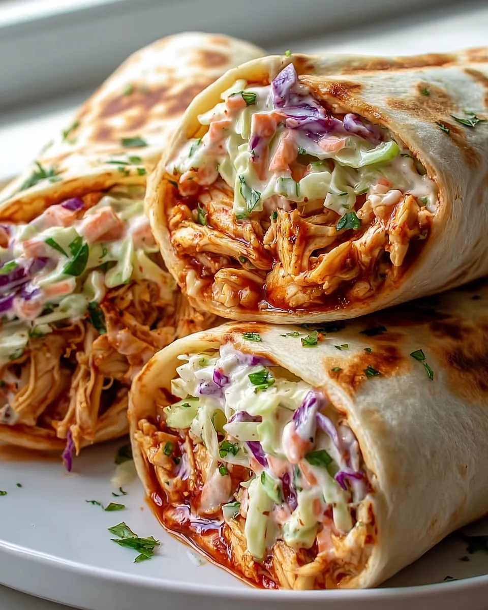 Leckere BBQ Chicken Coleslaw Wraps für jeden Anlass!