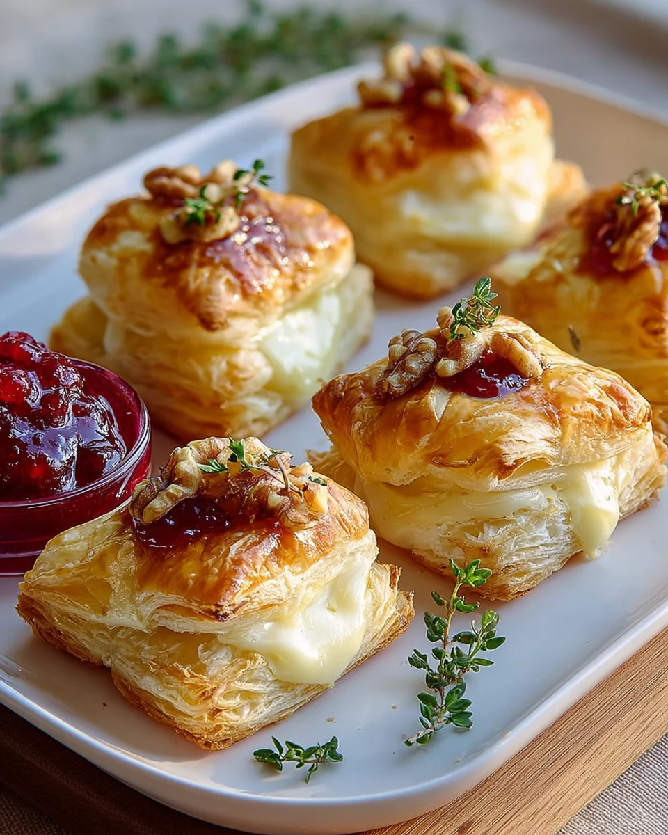Köstliche Camembert Blätterteig Häppchen - Einfaches Rezept!