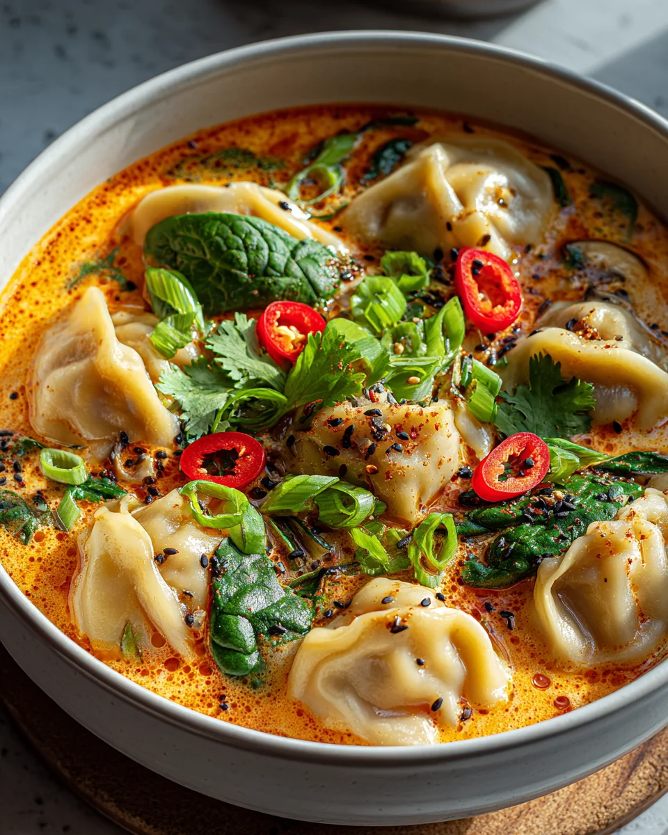 Thai Curry Dumpling Soup: Komfortable Pot Sticker Rezept