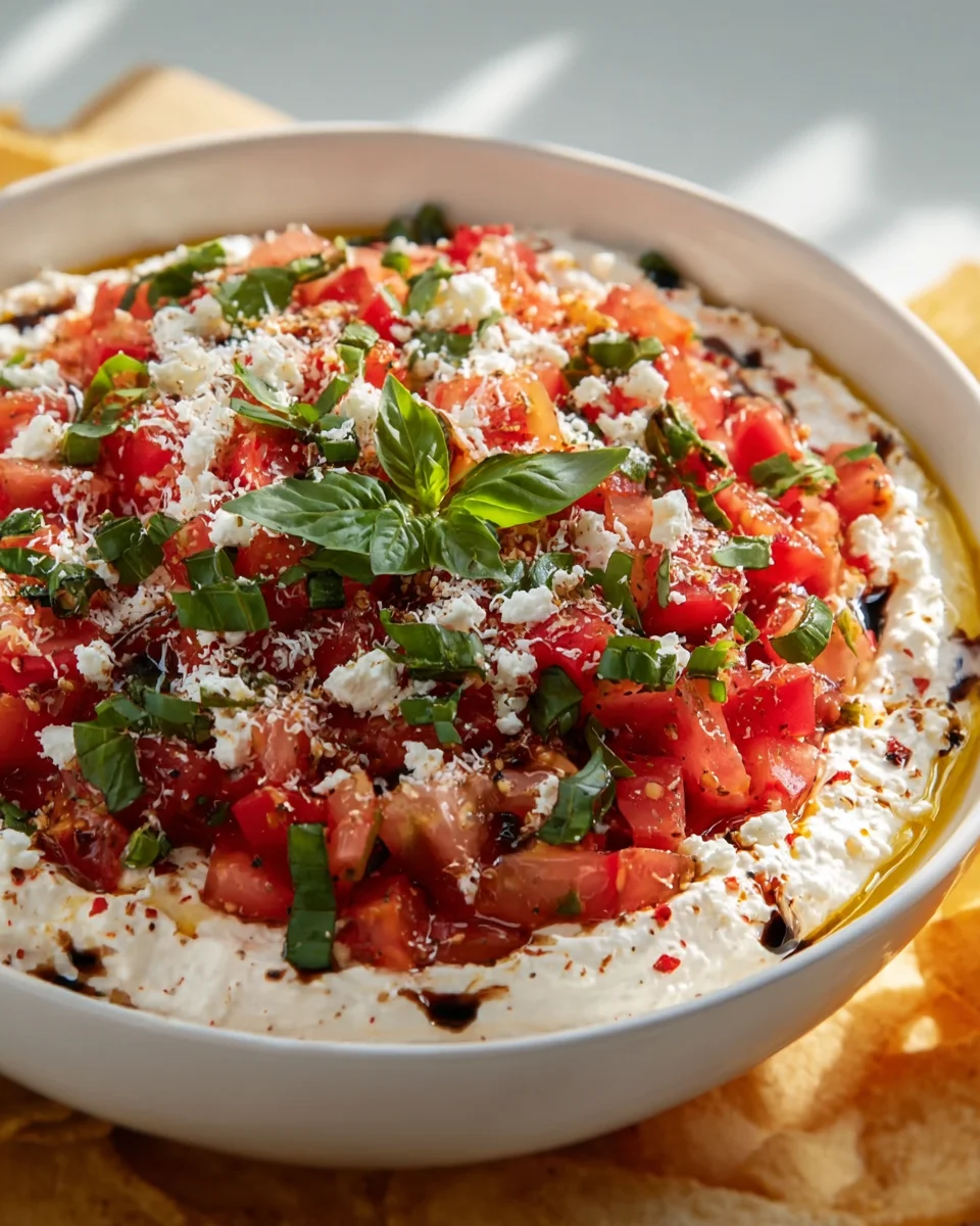Lebhafter Bruschetta Dip: Aromatischer Appetizer, begeistert Gäste!