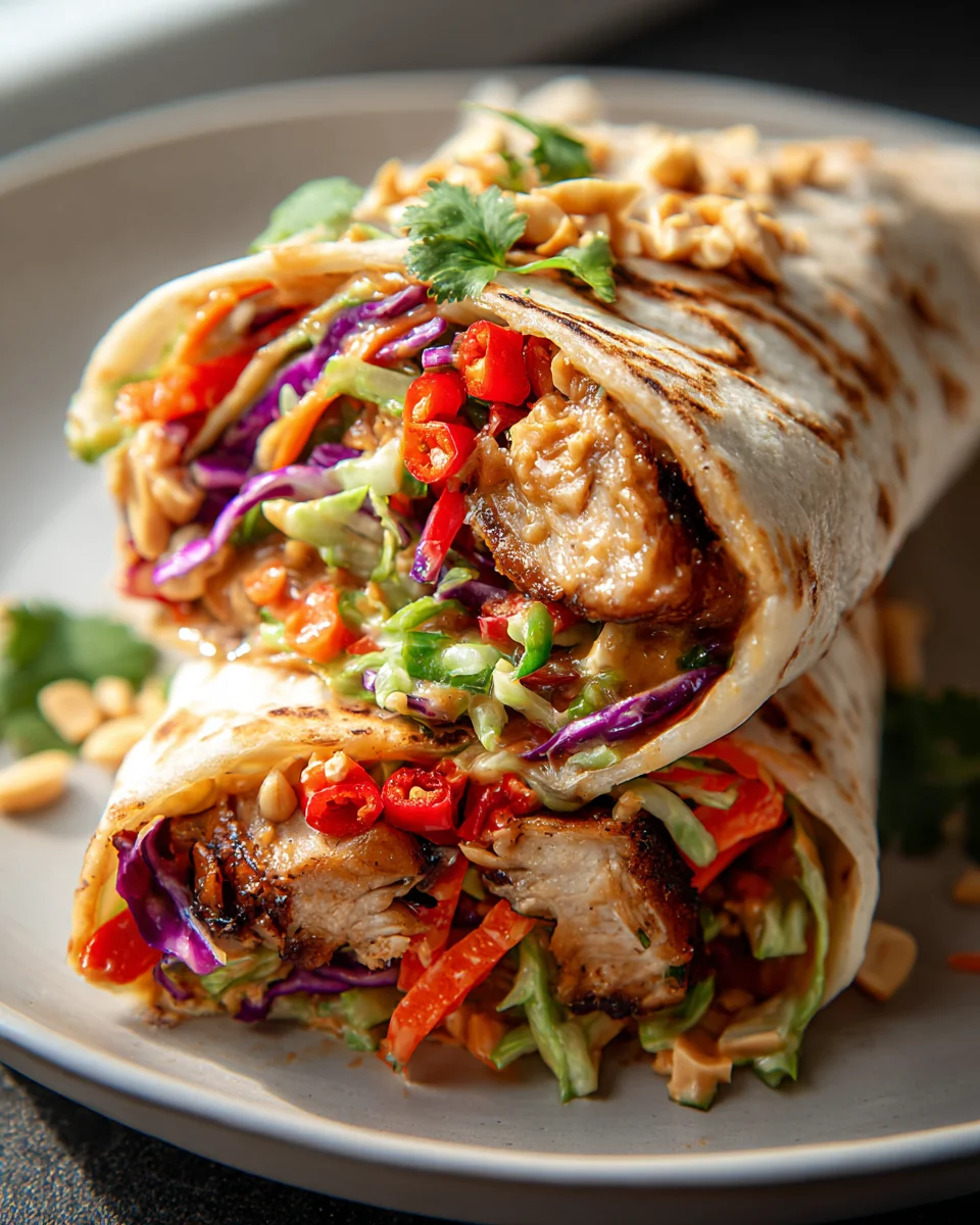 Thai Chicken Wrap mit knackigem Krautsalat – Schnell & Lecker!