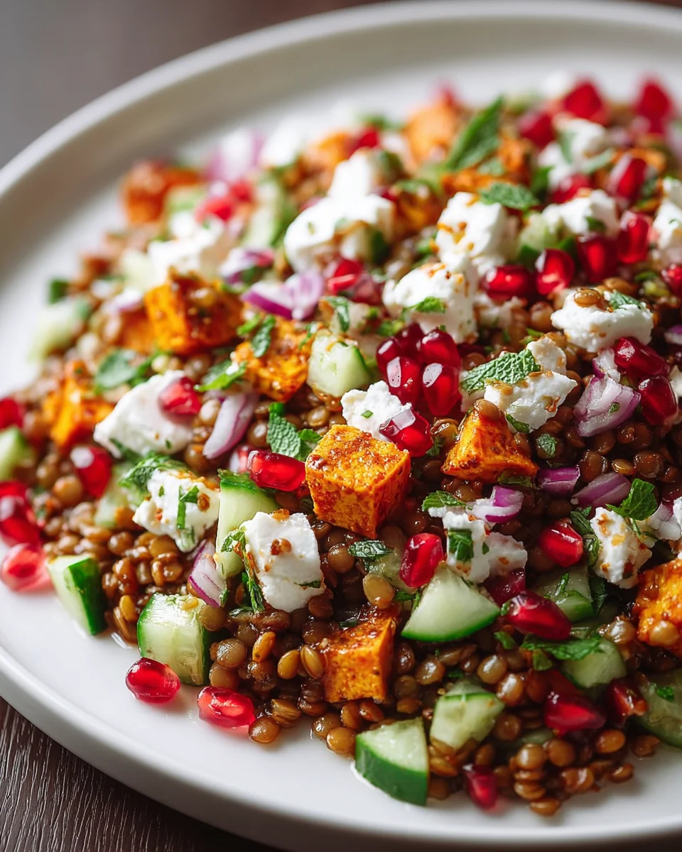 Orientalischer Linsensalat mit Feta – gesund & lecker!