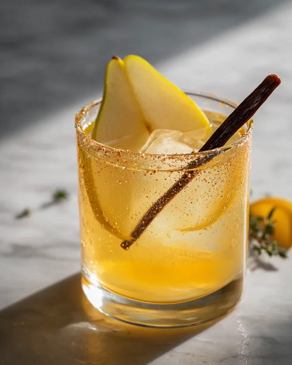 Feier den Herbst mit einem spritzigen Vanille-Birnen-Mocktail!