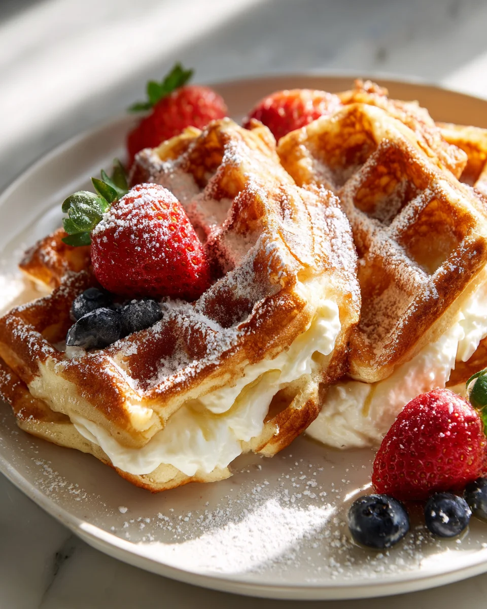 Gefüllte Frischkäse-Waffeln: Süß, cremig & unwiderstehlich