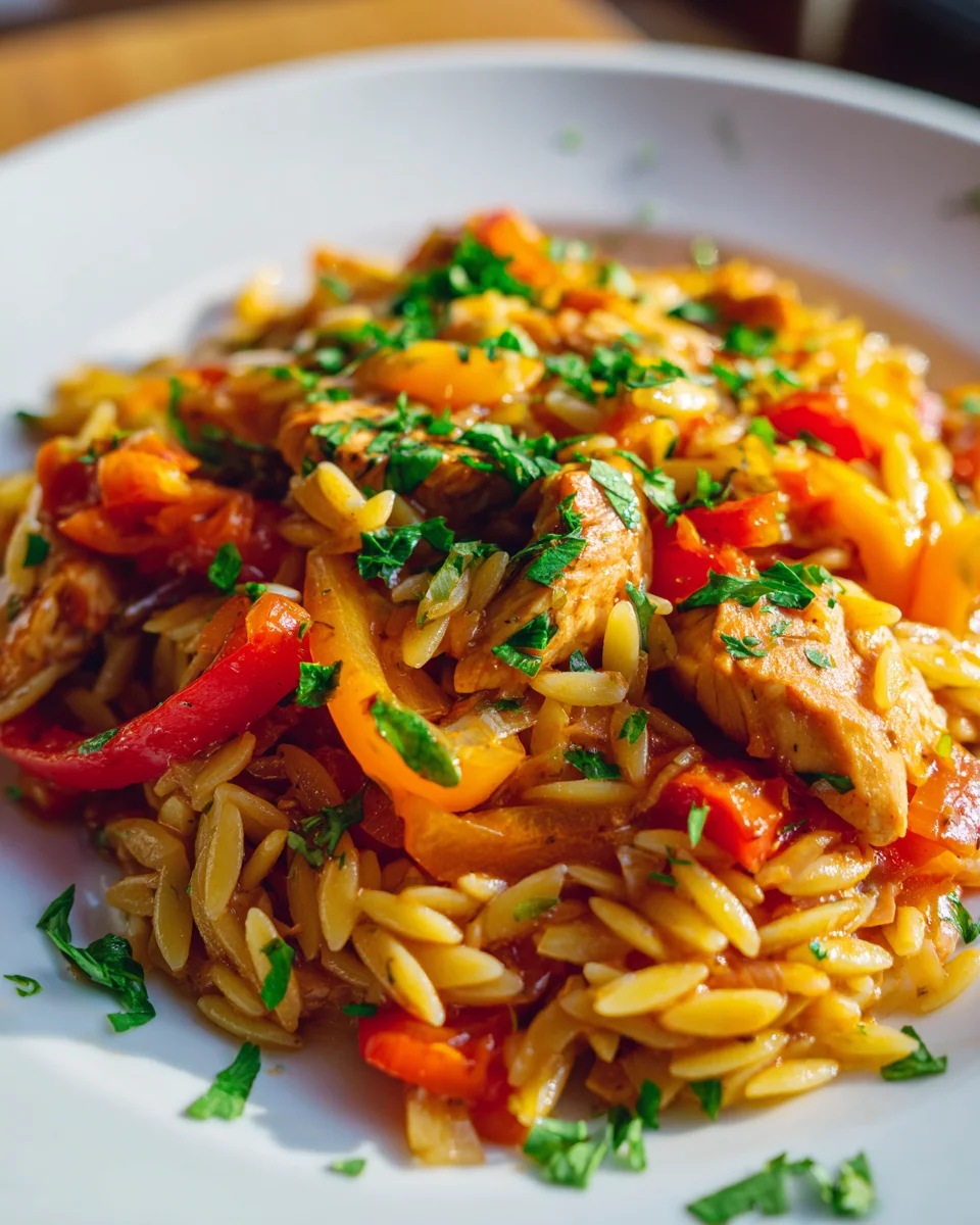 Orzo Pfanne mit Paprikahuhn: Das ultimative Geschmackserlebnis