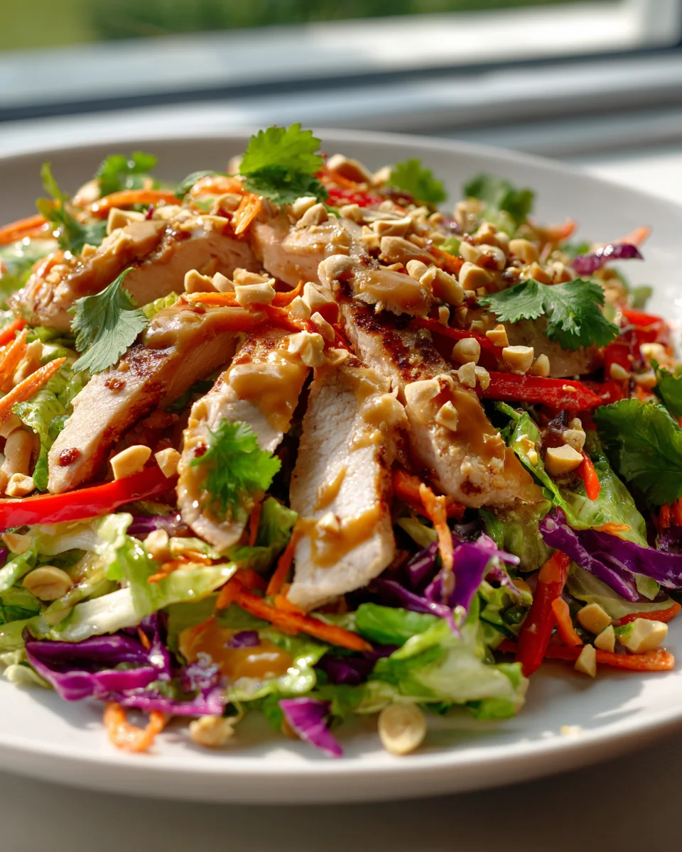 Der beste Thai Erdnuss Hähnchen Salat – Einfach & schnell