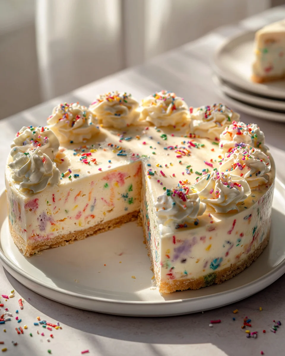 Funfetti Geburtstagskuchen: Kühlschrank-Käsekuchen ohne Backen