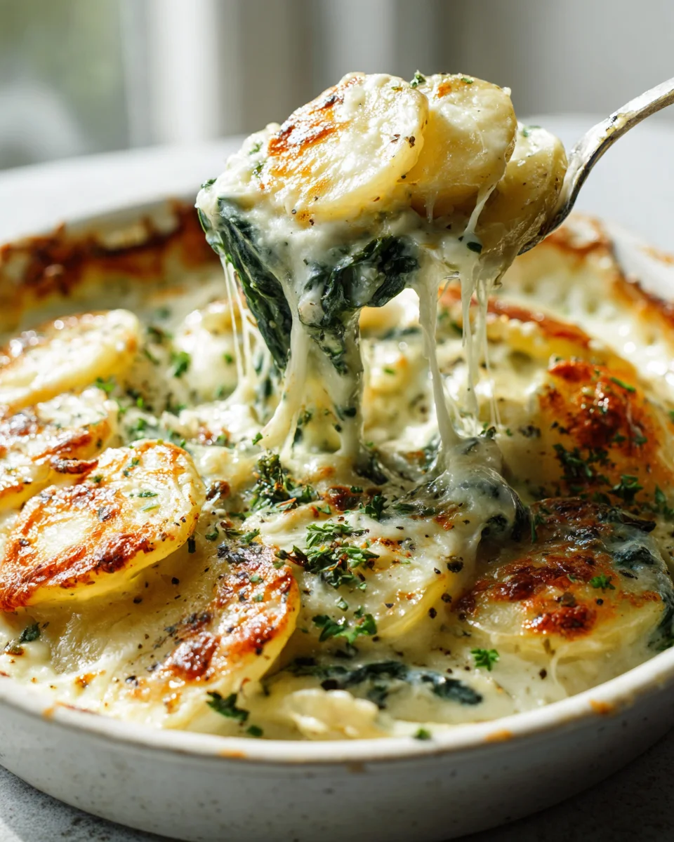 Käse-Knoblauch-Kartoffel-Spinat-Auflauf: Einfach & Lecker!