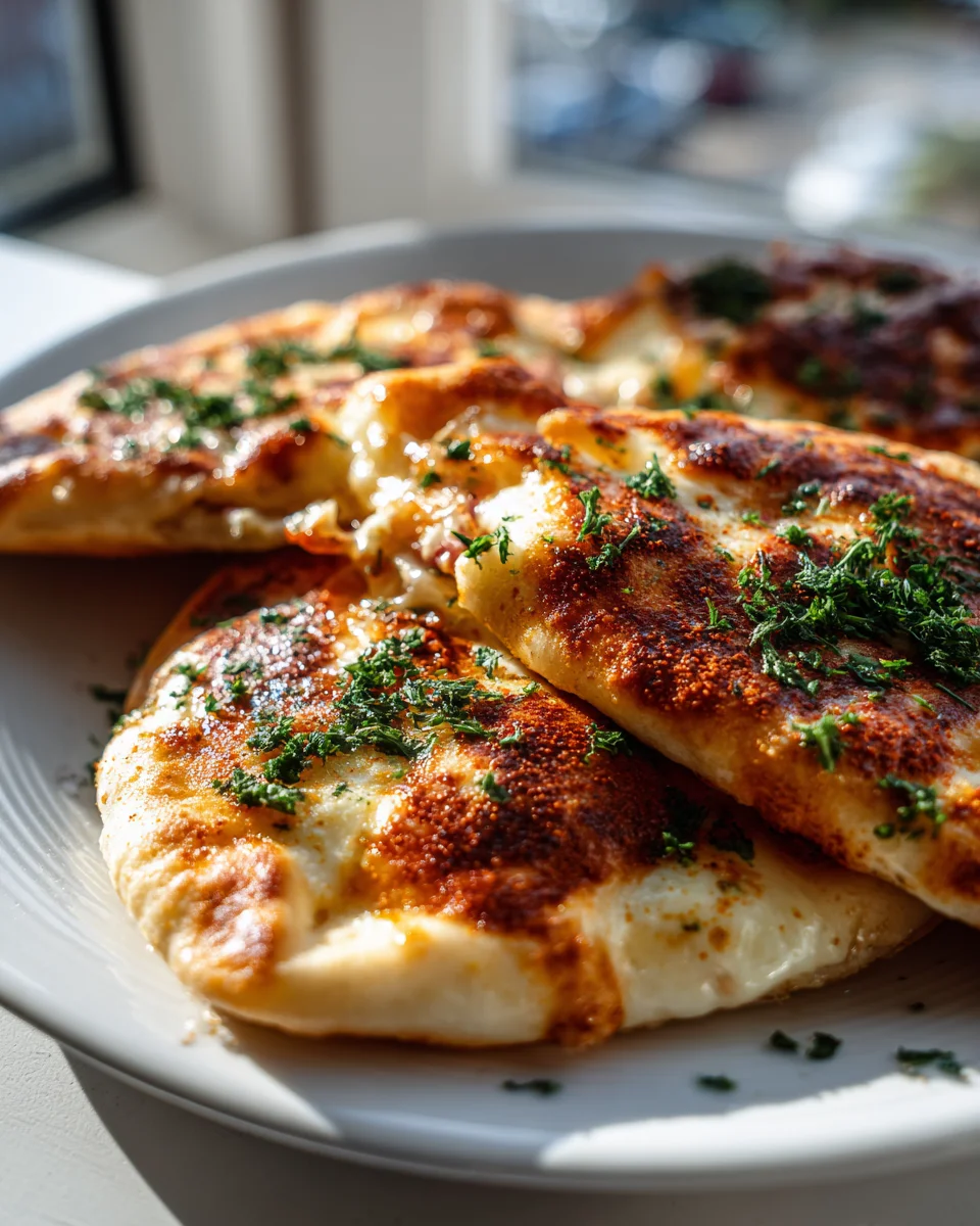 Lángos Pockets gefüllt mit Rinderschinken & Mozzarella