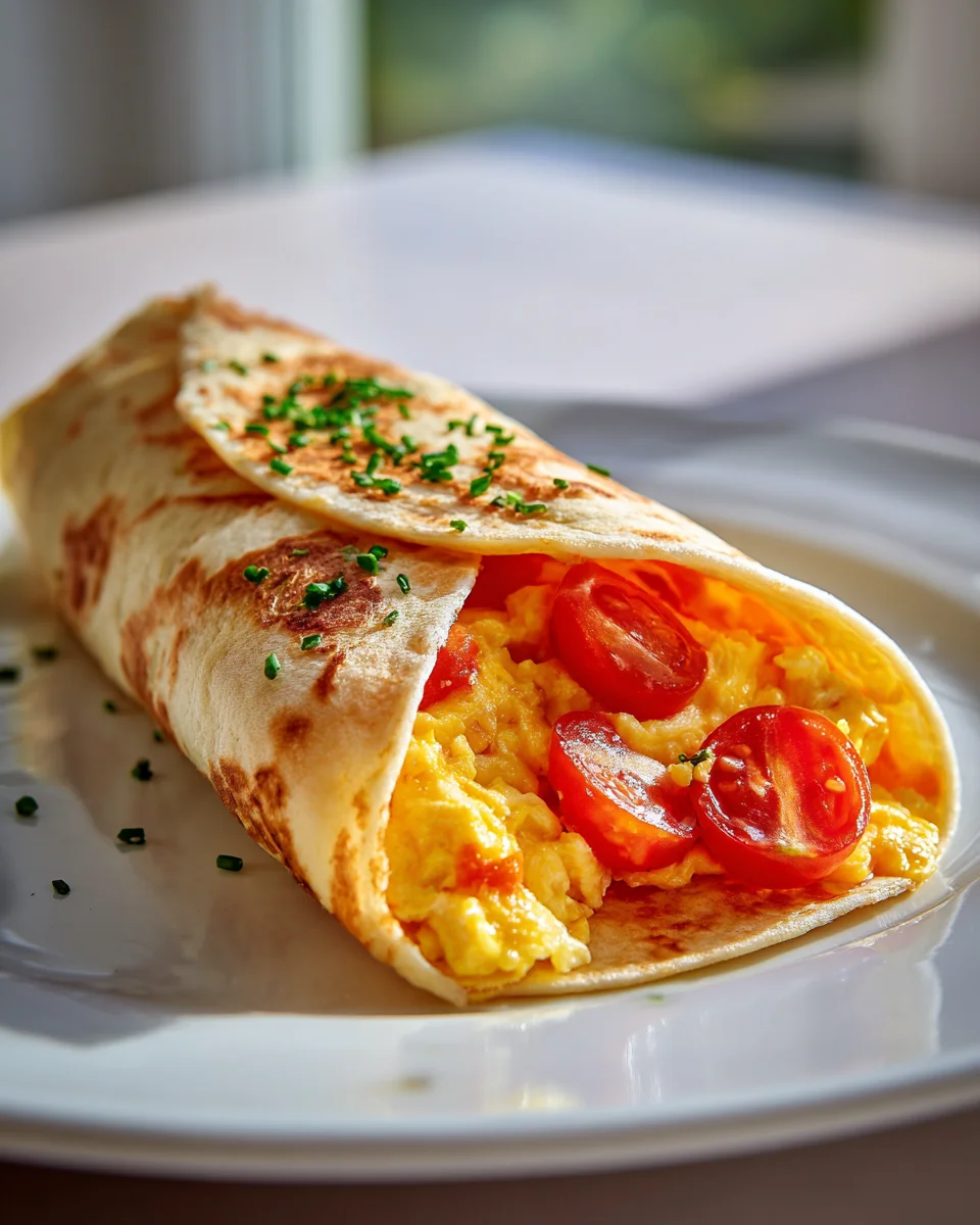Blitz-Frühstück: Ei, Käse, Tomaten Wrap – Dein schneller Start!