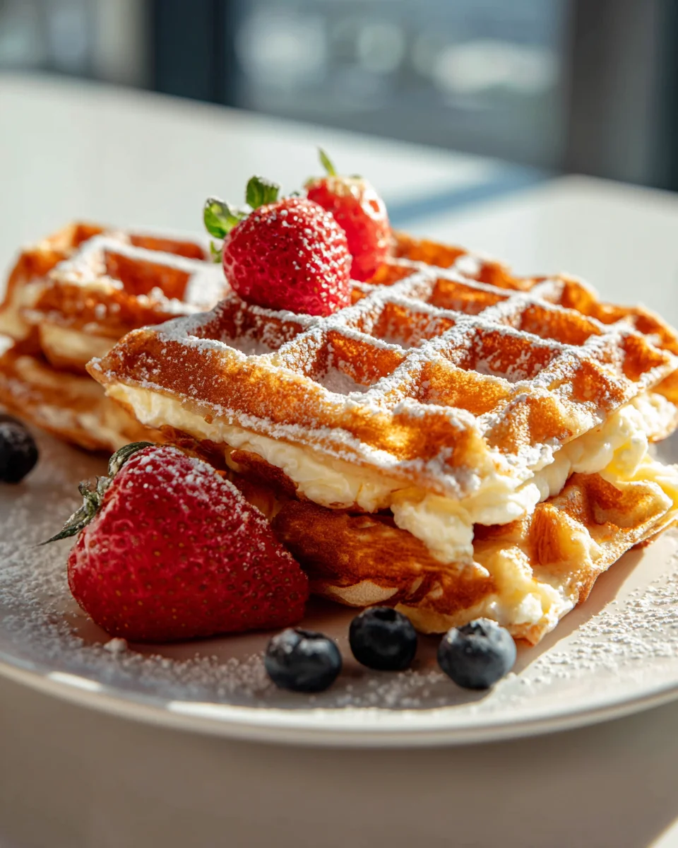 Gefüllte Frischkäse-Waffeln: Süß, cremig & unwiderstehlich