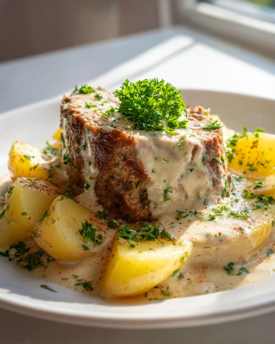 Hackbraten mit Kartoffeln: Cremig-herzhafter Genuss in Sahne