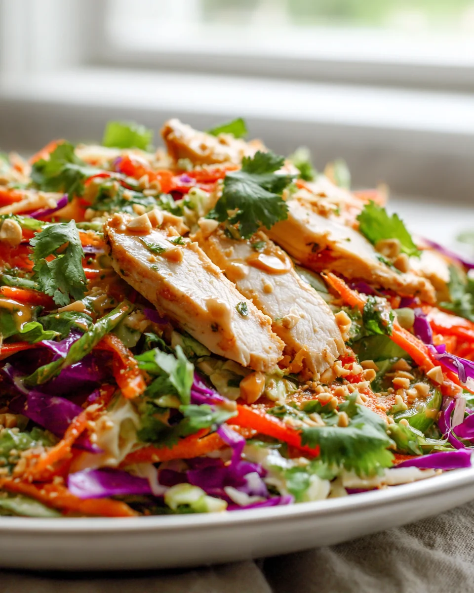 Der beste Thai Erdnuss Hähnchen Salat – Einfach & schnell