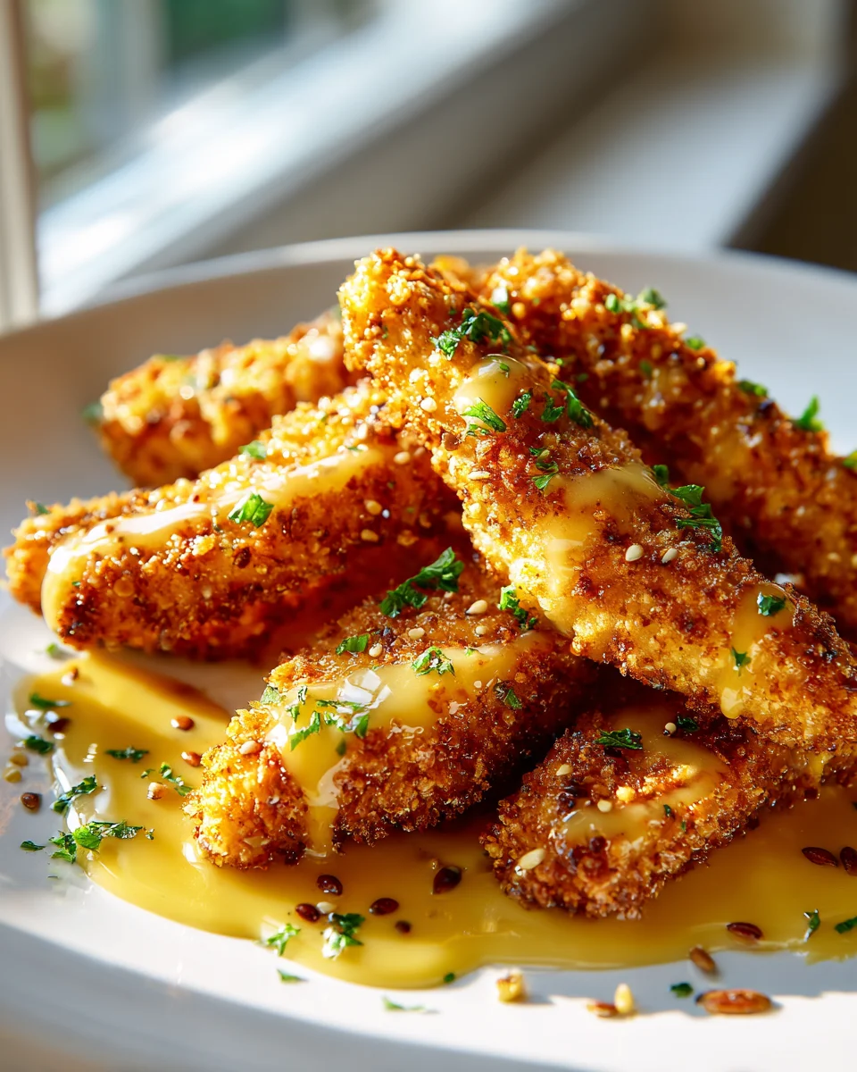 Krosse Air Fryer Hahnchenstreifen Mit Honig Senf Sauce