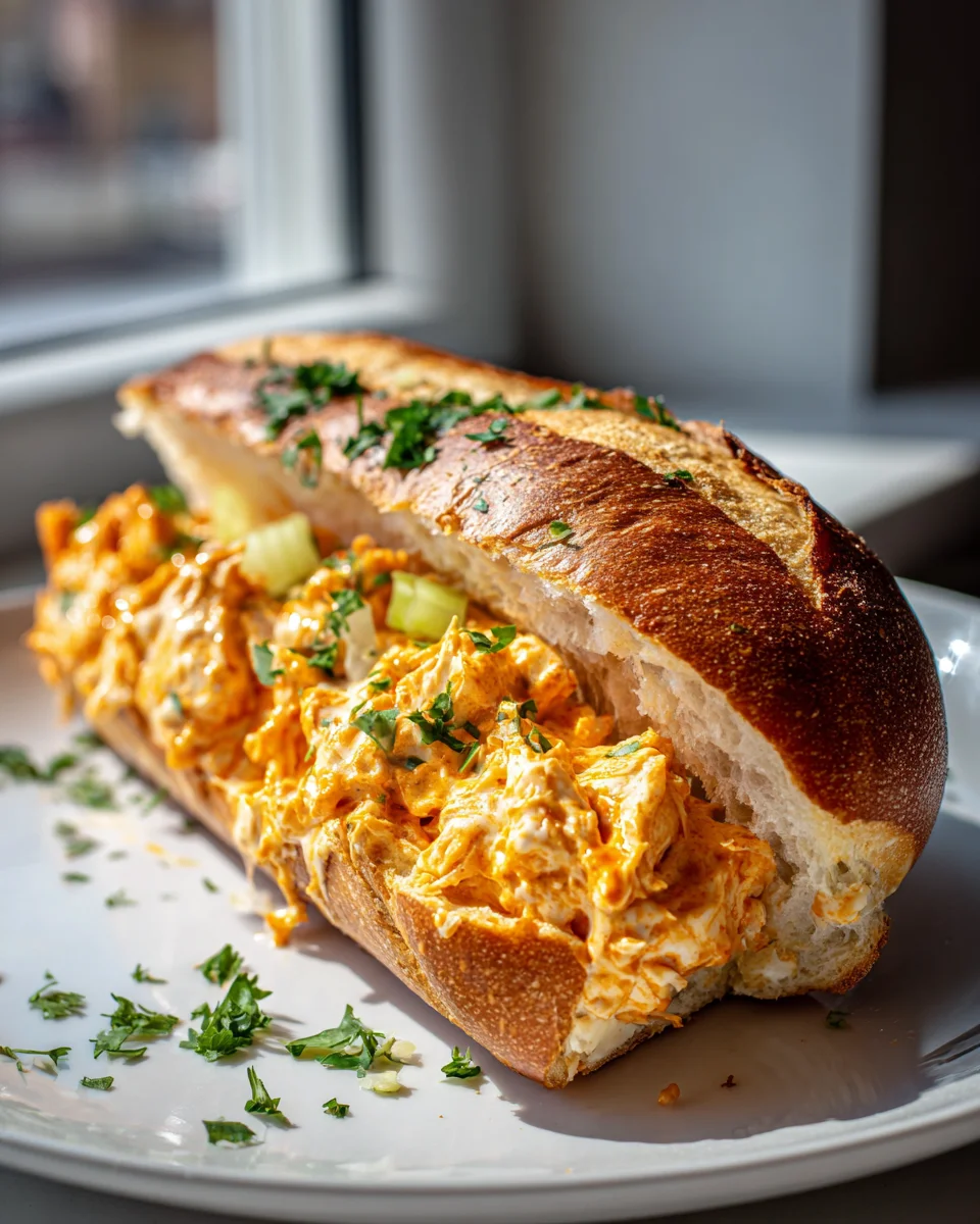 Gefüllte Buffalo Chicken Ranch Baguettes – Einfach & Lecker!