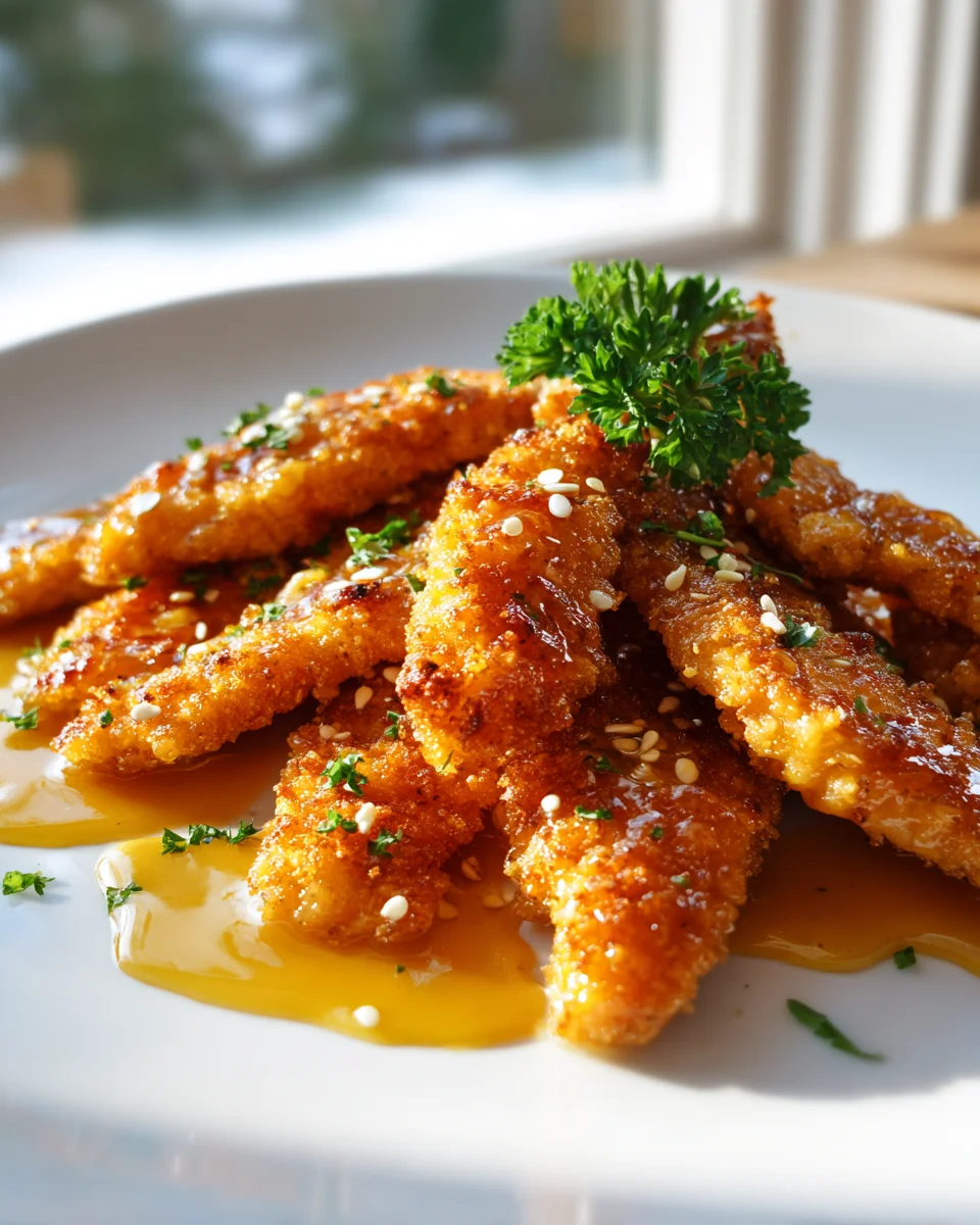 Krosse Air Fryer Hahnchenstreifen Mit Honig Senf Sauce