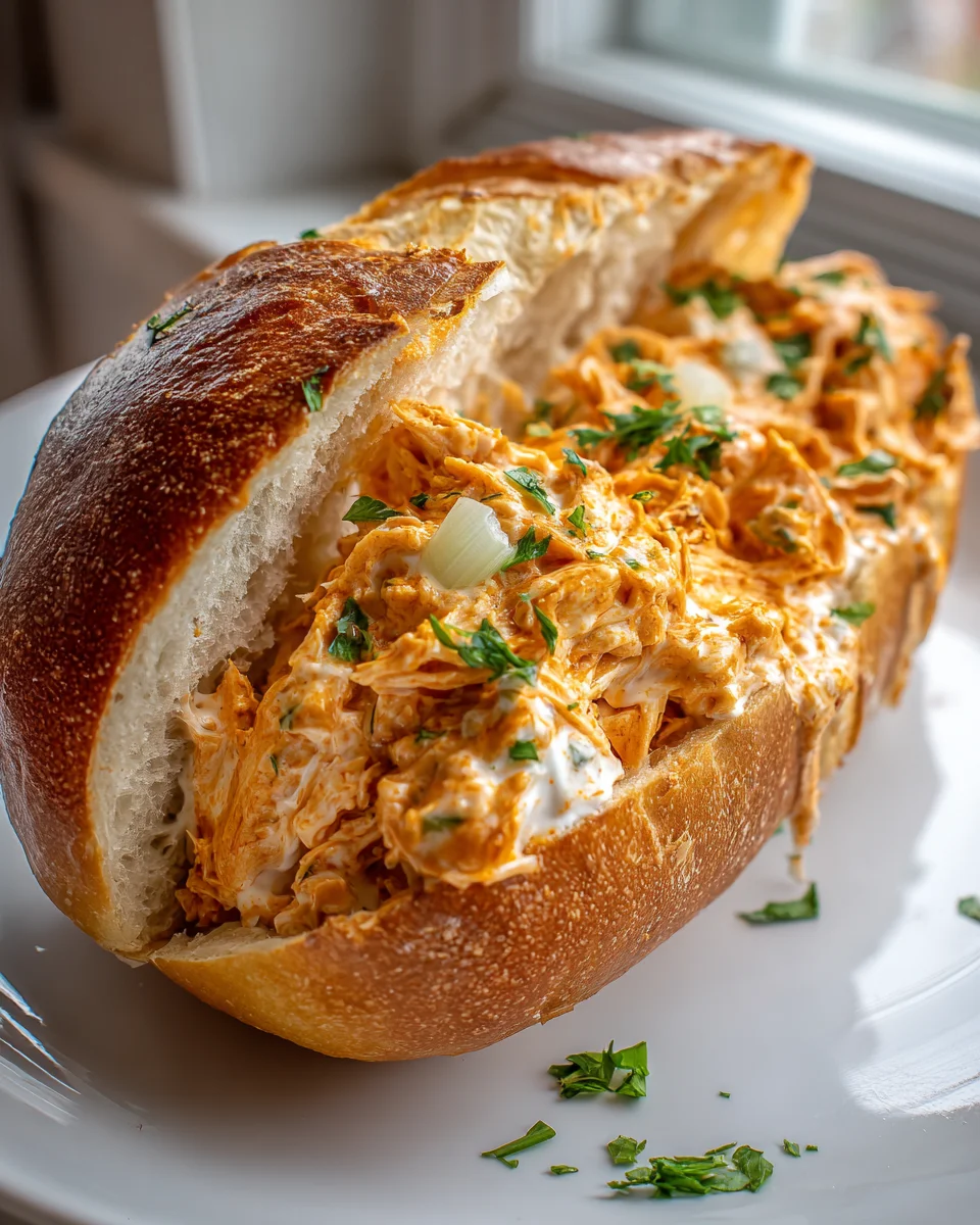 Gefüllte Buffalo Chicken Ranch Baguettes – Einfach & Lecker!