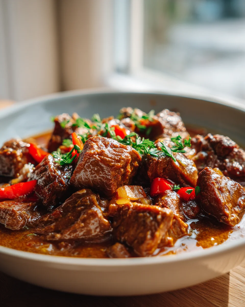 Malzbiergulasch Rezept: Zartes Rindergulasch mit Malzbier